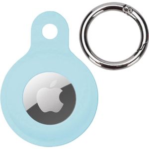 Hoesje Geschikt voor Apple AirTag Hoesje Case Hoesje Geschikt voor Apple AirTag Sleutelhanger Siliconen Hoes - Lichtblauw
