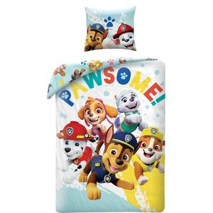 PAW Patrol Dekbedovertrek, Pawsome - Eenpersoons - 140 x 200 + 70 x 90 cm - Katoen