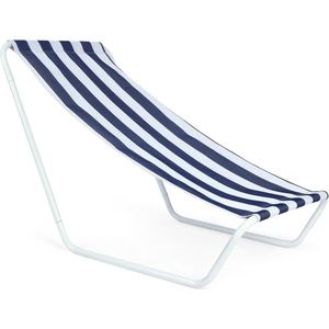 Blauwe opvouwbare strandstoel met draagtas voor buiten gebruik