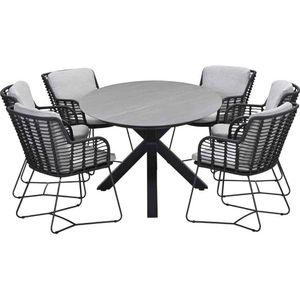Garden Impressions Fabrice tuinset 7-delig - Scot tuintafel Napoli sand 230x115 cm