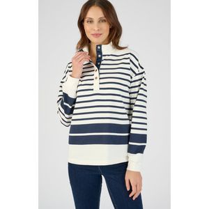 Damart - Gestreepte sweater in katoenmix - Vrouwen - Wit - M