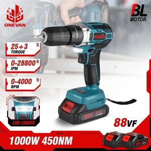 Borstelloze Hamer Boor - draadloos - power tool - Makita 18V Batterij - 1000w - electrische schroevendraaier - zwart -