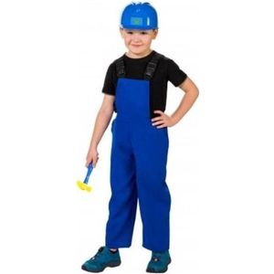 Bouwvakkers verkleed overall blauw voor kinderen 128