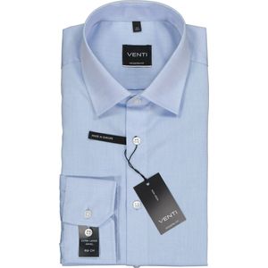 VENTI modern fit overhemd - mouwlengte 7 - lichtblauw - Strijkvrij - Boordmaat: 39