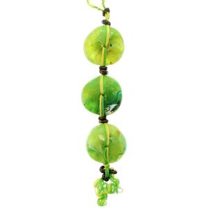 Behave Groene ketting met hanger van ronde glaskralen