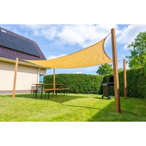Wovar Schaduwdoek Rechthoek 4x5m | 320gr/m2 | Zand | Per Stuk | Schaduwdoeken rechthoekig | Premium Schaduwdoeken