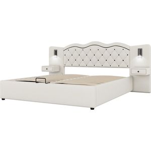 Gotagee Het gestoffeerde bed, vlak bed, modern jeugdbed, tweepersoonsbed, opbergbed 180 x 200 cm