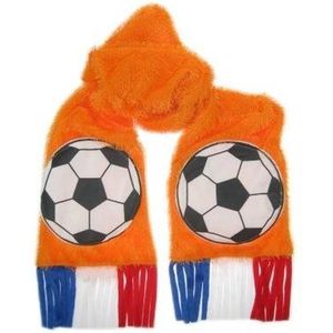 Oranje gras sjaal met voetbalzakken