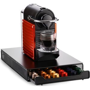 Behave Capsulehouder - Uitschuifbare lade - Cuphouder - Zwart - Geschikt voor 60 Nespresso capsules