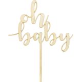 PartyDeco Houten Cake Topper - Oh Baby