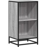 vidaXL - Boekenkast - 40x35x76 - cm - bewerkt - hout - grijs - sonoma - eikenkleurig