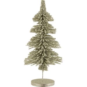 J-Line Kerstboom met Bolletjes - kunststof - glitter/lichtgroen - large