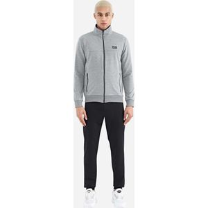 La Pèra Grijs Gemêleerd Vrijetijdspak - Joggingpak - Huispak - Home Wear – Lounge Wear - Jogger - Trainingspak met rits Heren – Maat XXL