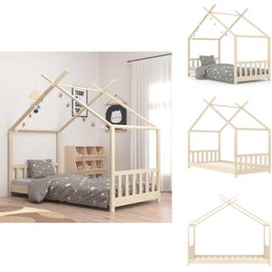 vidaXL Kinderbedframe - Kinderbedframes - Bed - Bedden - Kinderbedframe massief grenenhout 70x140 cm