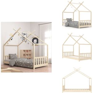 vidaXL Kinderbedframe - Kinderbedframes - Bed - Bedden - Kinderbedframe massief grenenhout 70x140 cm