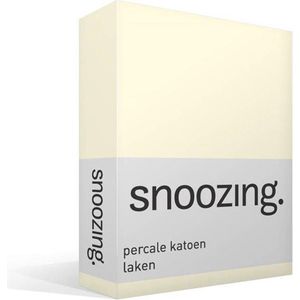 Snoozing - Laken - Tweepersoons - Percale katoen - 200x260 cm - Ivoor