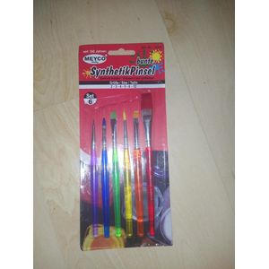 Meyco Hobby Pencelen - 6 penselen in verschillende kleuren