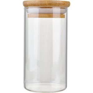 Clayre & Eef Voorraadpot Ø 5x11 cm Transparant Glas