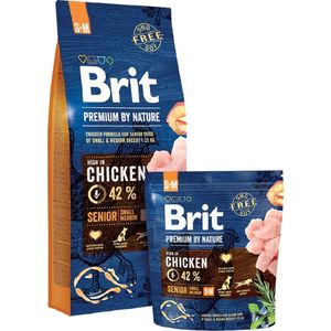 Brit Premium by Nature hondenvoer Senior S/M 15 kg - Hond