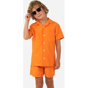 OppoSuits Kids The Orange - Jongens Zomer Set - Bevat Shirt En Shorts - Oranje - Maat: EU 98/104 - 4 Jaar