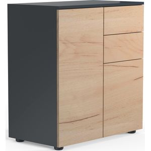 VCM Houten ladekast Dressoir Highboard Dressoir Kast Dalosa 2 Lades Scharnierende Deuren Houten ladekast Dressoir Highboard Dressoir Kast Dalosa 2 Lades Scharnierende Deuren