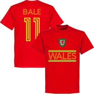 Wales Bale 11 Retro T-Shirt - Rood - Kinderen - 140