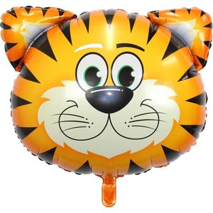 Tijger Ballon Jungle Safari Helium Ballonnen Verjaardag Versiering Feest Decoratie XL Formaat 90 CM Met Rietje – 1 Stuk