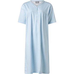 Lunatex - dames nachthemd 224160 - korte mouw - blauw - maat M