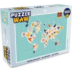 Puzzel Wereldkaart - Bloemen - Matisse - Legpuzzel - Puzzel 500 stukjes