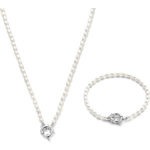 Parte Di Me Sorprendimi Dames Armband/Giftset/Ketting Parel/Zilver - Wit/Zilver