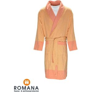 Romana Products Telly Gelin Badjas Unisex - Oranje - Maat XXL - Katoen - Comfortabele Ochtendjas - Sauna Wellness