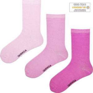 Sokken - Meisjes - roze - 3 pack - HQ - 31/34