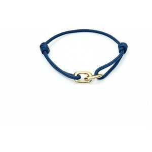 Marenca Marineblauw Heren Armband met Gouden Ringen