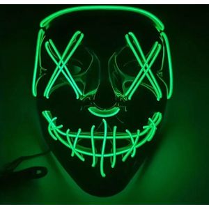 LED Masker voor Volwassenen | Carnaval | Enge Maskers | GROEN | Purge