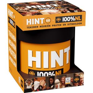 Hint GO Editie 100% NL - Het ultieme partyspel voor Nederlandse liedjes en sportbegrippen! Vanaf 15 jaar, speelbaar met 4+ spelers.