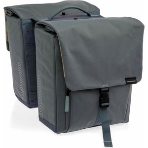 New Looxs ® Tulum Double Detachable - Dubbele Fietstas - 100% Gerecycled Polyester - Geschikt voor Elektrische Fietsen - Past op elke Bagagedrager - Afneembare Fietstas - 32 Liter - Grey Green