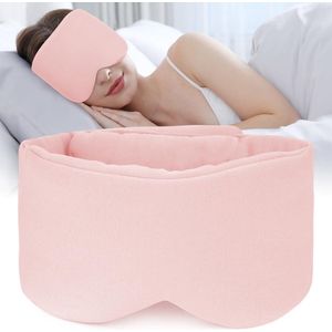 Slaapmasker katoenen superzacht oogmasker verstelbaar met reistas roze - voor vrouwen en heren