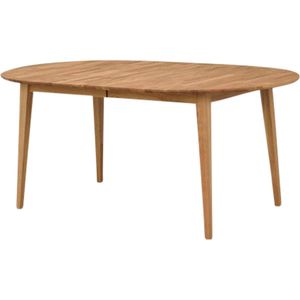 Rowico Home Filippa Houten Eettafel Ovaal - Uitschuifbaar - Massief Eikenhout - FSC Keurmerk - Inclusief 1 Verlengstuk - Naturel - 170 x 105 cm