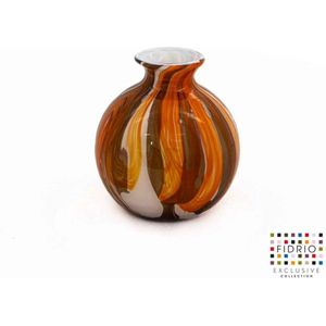 Design Vaas Bolvase With Neck - Fidrio ZENITH - glas, mondgeblazen bloemenvaas - diameter 11 cm