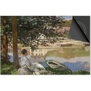 Inductie beschermer 81x52 - afdekplaat inductie mat - Dietrix Kookplaat beschermer - Base - Oude Meesters - Claude Monet On the Bank of the Seine Bennecourt