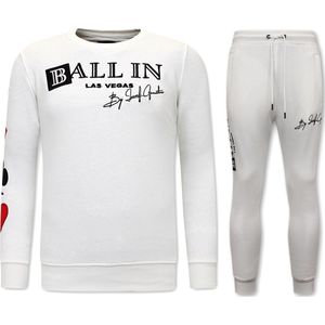 Exclusieve Joggingpak Mannen - Ballin Las Vegas - Wit