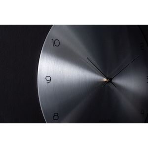 Wall clock Dome Disc metal silver