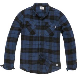 Vintage Industries Sem Flannel Kobalt Check Overhemd Heren