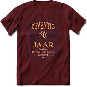 70 Jaar Legendarisch Gerijpt T-Shirt | Royal Blue - Ivoor | Grappig Verjaardag en Feest Cadeau Shirt | Dames - Heren - Unisex | Tshirt Kleding Kado | - Burgundy - XXL