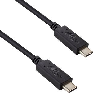 Qnected® Thunderbolt 4 kabel 1 meter - 40 Gbps - 240 Watt - USB Type-C - Zwart