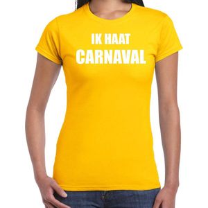 Ik haat carnaval verkleed t-shirt / outfit geel voor dames - carnaval / feest shirt kleding / kostuum XL