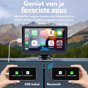 Apple Carplay & Android Auto - Los Scherm Auto - Bluetooth verbinding - Universeel Navigatiescherm