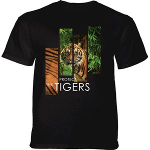 T-shirt Protect Tiger Split Portrait Black 4XL