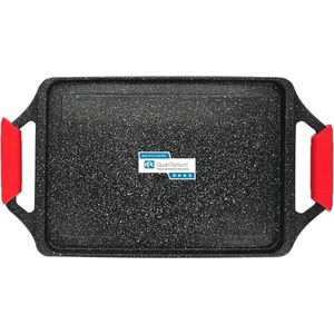 Titanium Grillplaat Inductie 43x25cm - Antiaanbak Gietaluminium Bakplaat zonder PFOA