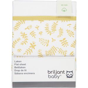 Briljant Baby - Wieglaken - Botanical Organic - Geel - 75 x 100 cm - 100% organisch katoen